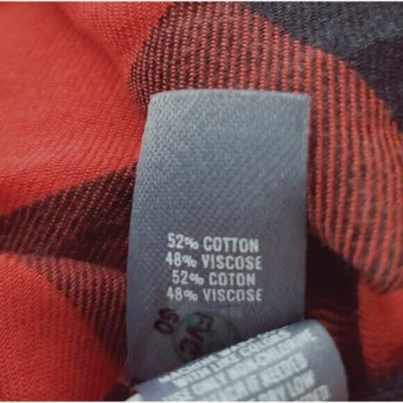 Aerie Soft Red + Black Plaid Cotton Shirt- S - Picture 11 of 16